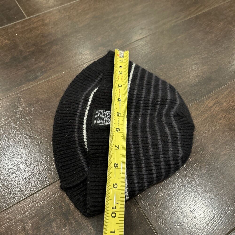 Outdoor Research Gray Stripe Black Wool Blend Beanie Skull Cap Winter Snow One - Picture 8 of 12